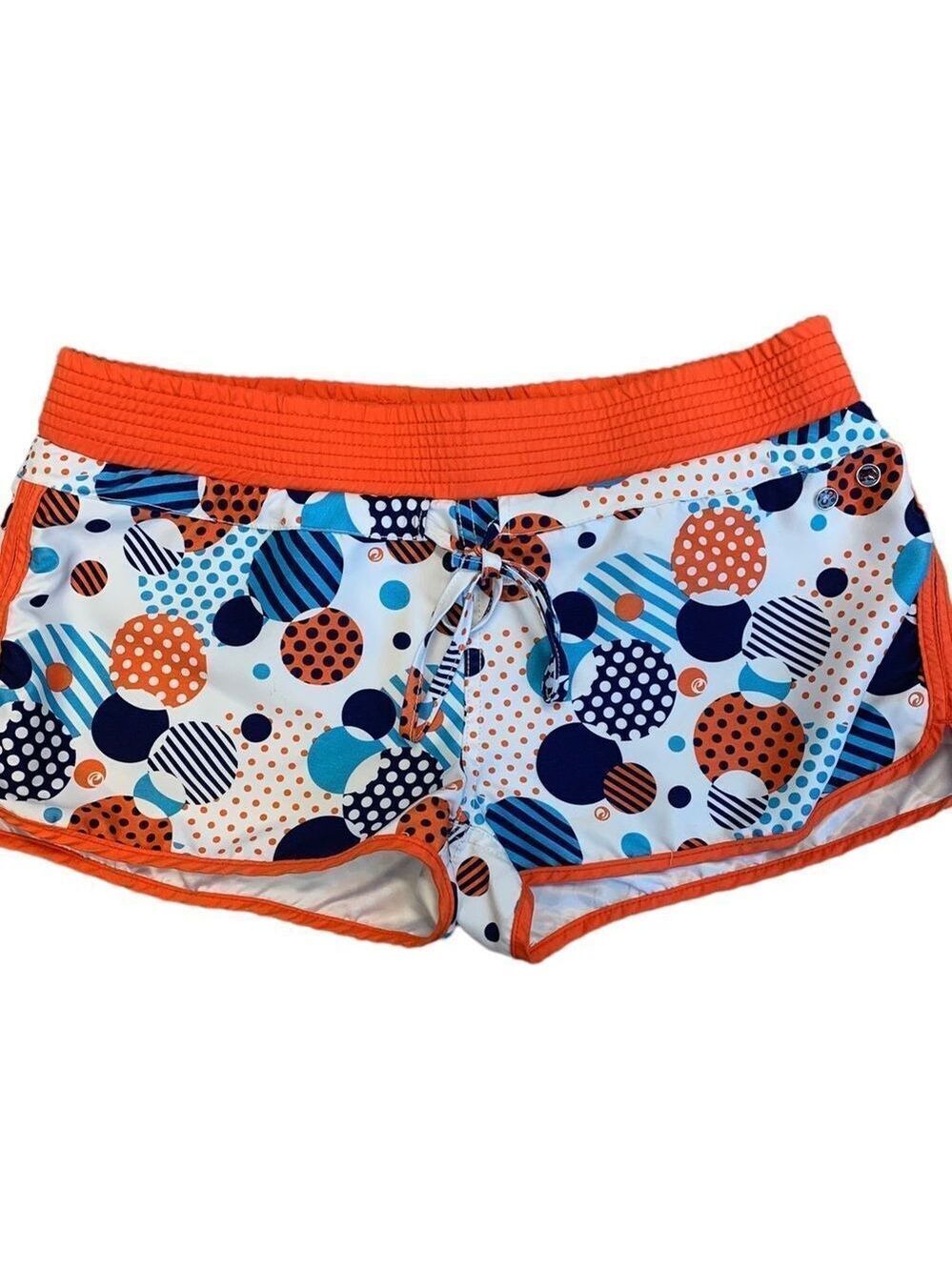 POWDER room orange blue polkadot circle board shorts Sz 9